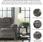 Signature Design by Ashley Tulen Contemporary Rocker Recliner, Gentle Rocking Motion, Pull Tab Reclining, Fabric Upholstery, 39" W x 40" D x 40" H, Dark Gray