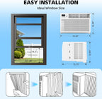 Antarctic Star 6,000 BTU Window Air Conditioner, Window AC Unit, Cools Rooms up to 250 Sq.Ft., 6 in 1 Modes Air Conditioner Window Unit with Remote Control, Easy to Install, Energy Saving, White