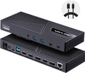 WAVLINK Displaylink Docking Station 3 Monitors with 130W Power Delivery  10Gbps USB for MacBook M1/M2/M3/Windows  USB-C(3 HDMI  2 DisplayPort  2 USB-C  4 USB3.1  Ethernet  Audio)