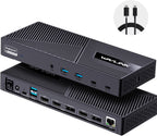 WAVLINK Displaylink Docking Station 3 Monitors with 130W Power Delivery  10Gbps USB for MacBook M1/M2/M3/Windows  USB-C(3 HDMI  2 DisplayPort  2 USB-C  4 USB3.1  Ethernet  Audio)