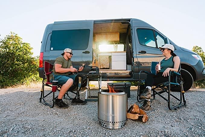Solo Stove Ranger 2.0 with Stand - 15 Inch Smokeless Portable Fire Pit - Lightweight Outdoor Fireplace with Removable Ash Pan  Stainless Steel  Carry Case Included  Ideal for 2-4 People  16.5 lbs