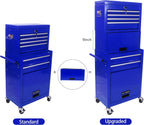 RYH 6 Drawers Rolling Tool Chest & Tool Box on Wheels | Heavy Duty Metal Cart with Ball Bearing Drawers | Fits US General Tool Box for Garage Storage(Blue, 6 Drawers 3 in 1/51.99" H × 20.87" W)