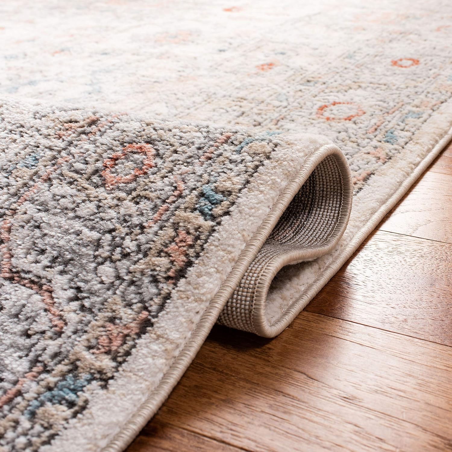 SAFAVIEH Oregon Collection Area Rug - 9' x 12', Grey & Ivory, Oriental Distressed Design, Non-Shedding & Easy Care, Ideal for High Traffic Areas in Living Room, Bedroom (ORE877F)