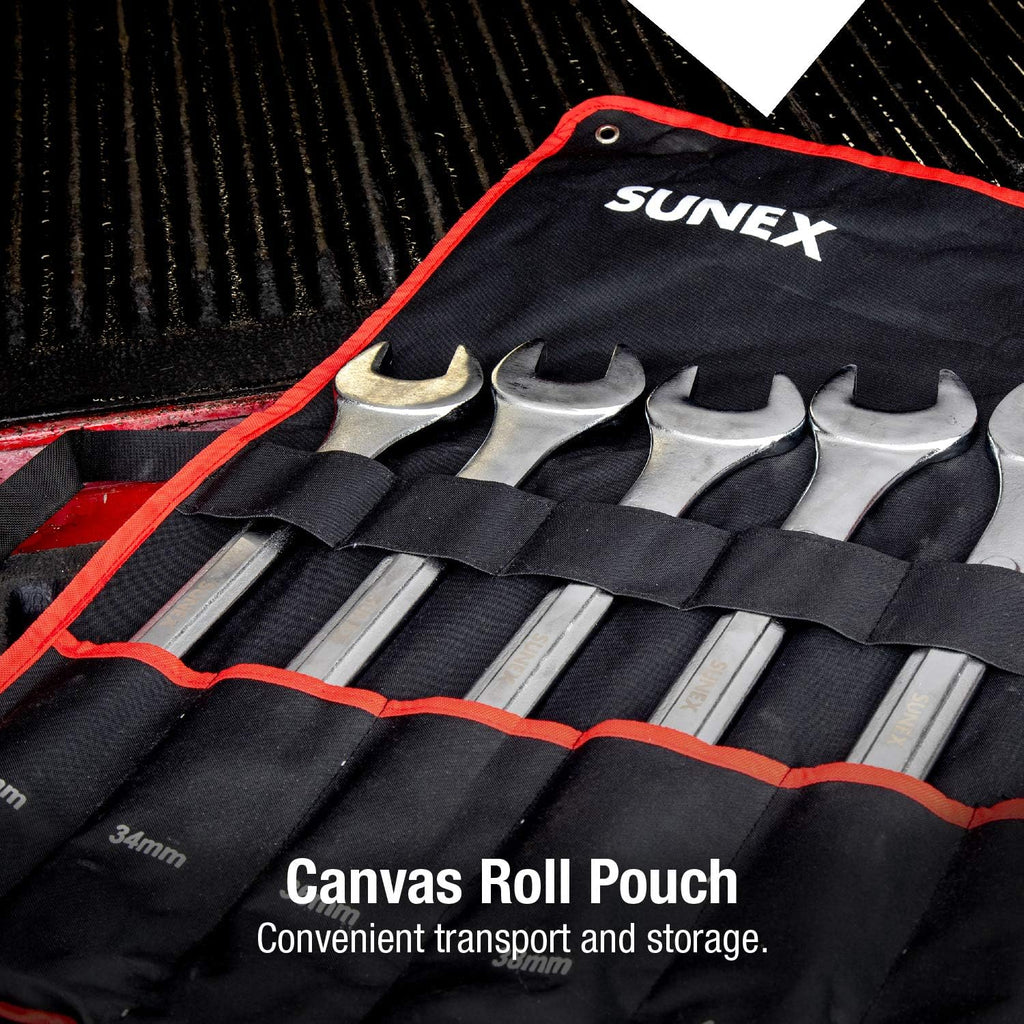 Sunex Tools 9707M Jumbo Metric Combination Wrench Set, 7Piece (Includes Roll-Case)