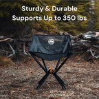 CLIQ Portable Chair Version 1.0 with Free Bag - Lightweight Folding Chair for Camping - Supports 300 Lbs - Perfect for Outdoor Adventures - Black Bundle