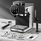 CUSIMAX Espresso Machine with Grinder, 20 Bar Professional Expresso Coffee Machines with Milk Frother Steam Wand, Espresso Maker with 60oz Removable Water Tank, Cappuccino & Latte Machine for Home