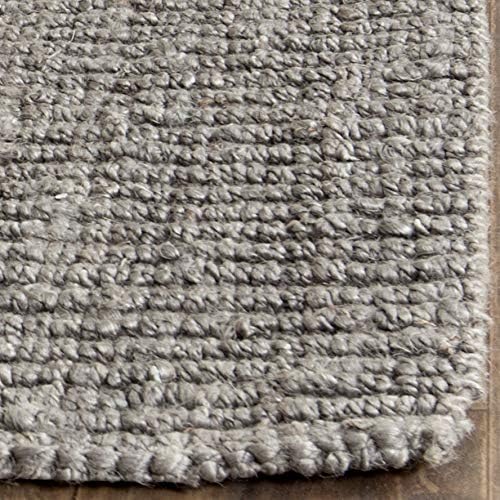 SAFAVIEH Area Rug 8x10 - Natural Fiber Collection - Large - Light Grey, Handmade Chunky Textured Jute, Thick (NF447G)