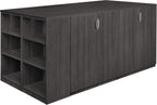 Regency Legacy Stand Up Storage Cabinet Quad with Bookcase End- Ash Grey