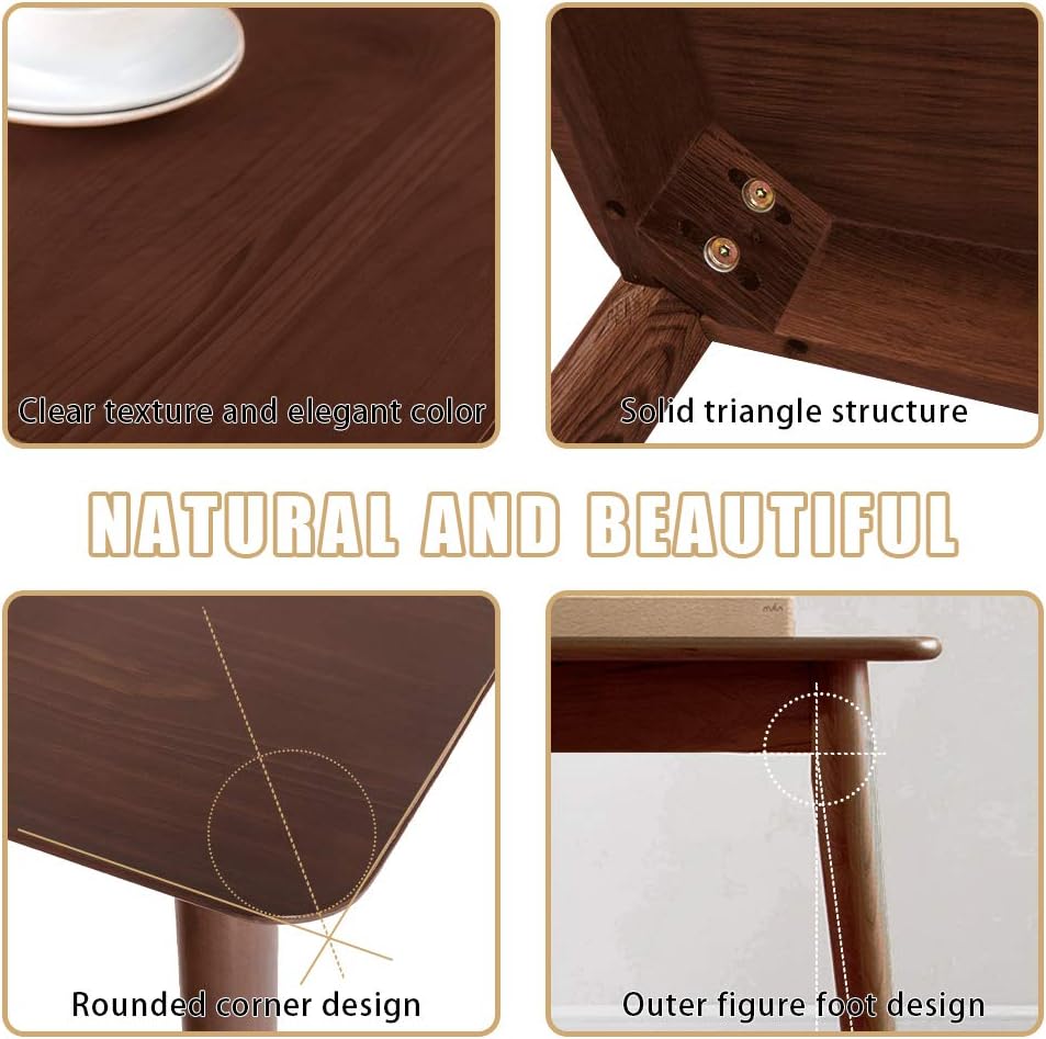 Dining Table Kitchen Table Dining Room Table Small Kitchen Table for Small Spaces Table Modern Home Furniture Dinner Table Rectangular (Dark Brown)