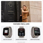 Garmin® Venu® X1  Thin and Lightweight GPS Smartwatch  AMOLED Display  Advanced Health and Fitness Features  Soft Gold with Titanium Caseback and French Gray ComfortFit Nylon Band