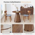 31.5" Round Dining Table for 2-4 People, Modern Small Kitchen & Dining Room Table with Pedestal Base, Space Saving Farmhouse Wood Table for Apartment & Small Spaces, Walnut