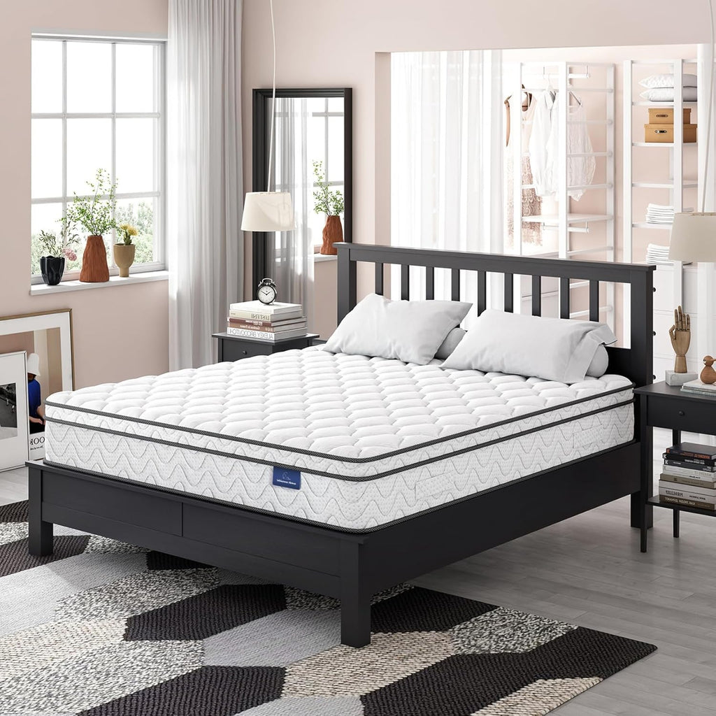 Vesgantti Twin XL Mattress 10 Inch, Fiberglass-Free | Cool Sleep Hybrid Mattress in a Box - Memory Foam & Pocket Springs, Ergonomic Design, Pressure Relief, Medium Firm Feel, 39"*80"*10"
