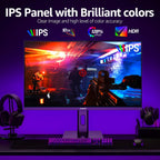 Gawfolk 27 Inch 4K Gaming Monitor IPS  UHD 3840 x 2160p 144Hz PC Computer Monitors IPS Screen for Home & Office  HDMI  DisplayPort  Wall Mount Compatible