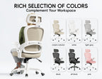 TRALT Office Chair - Ergonomic Office Chair with Back Support, Computer Chair - Home Office Desk Chairs, 330lbs Wide Seat Big and Tall Office Chairs with Headrest, Comfy Desk Chairs (Beige)
