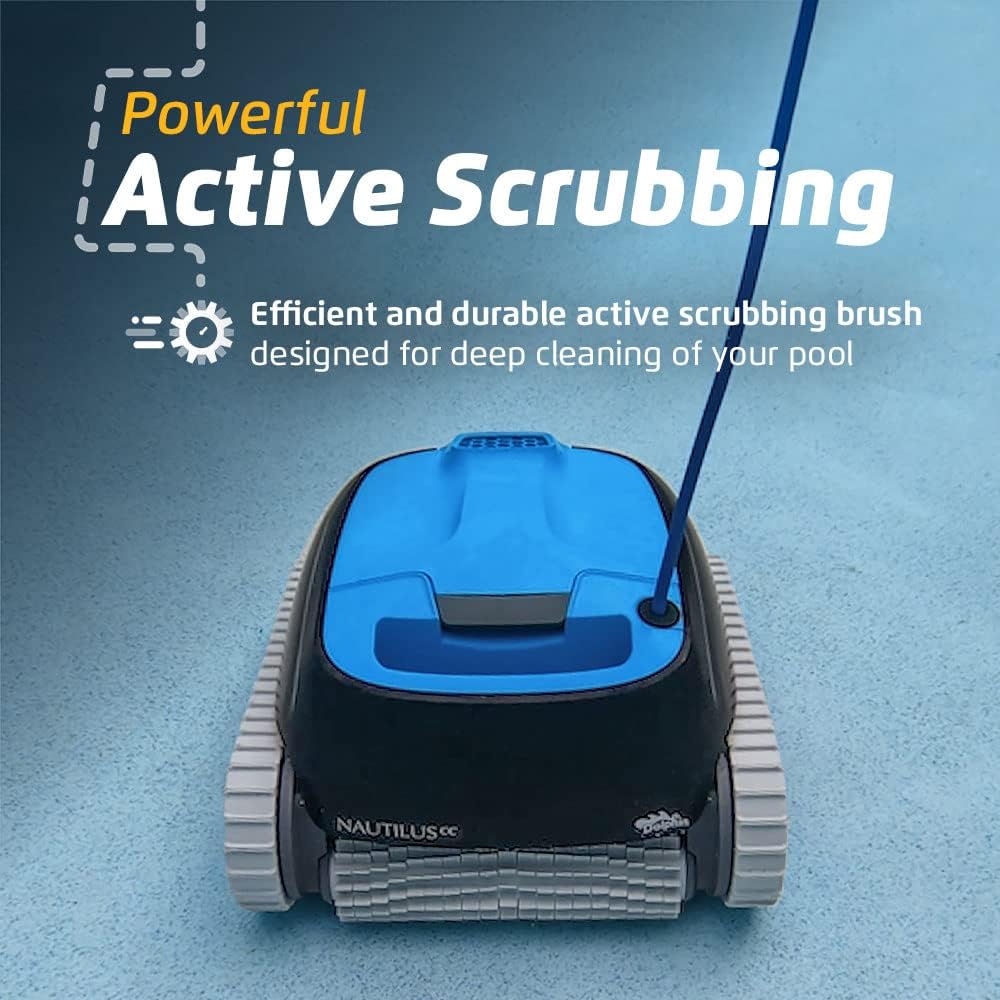 Dolphin Nautilus CC Automatic Robotic Pool Vacuum Cleaner  Always Cleaning  Never Charging  Includes Caddy for Easy Transport and Storage  Ideal for In-Ground Pools up to 33 FT in Length