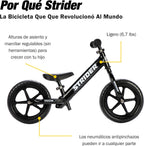 Strider 12” Sport Bike - No Pedal Balance Bicycle for Kids 1 to 4 Years - Includes Safety Pad, Padded Seat, Mini Grips & Flat-Free Tires - Tool-Free Assembly & Adjustments