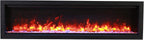 Amantii SYM-88-BESPOKE Symmetry Series Bespoke 88-Inch Built-in Electric Fireplace with Remote  Media  Black Steel Surround