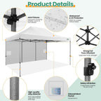 COBIZI 10x15 Pop up Canopy Gazebo 3.0  Easy up Heavy Duty Canopy with 4 Removable Sidewalls  High Stability  All Weather Sunshade 100% Waterproof Outdoor Canopy Tents  White