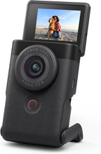 Canon PowerShot V10 Compact Vlogging Camera  1" CMOS Sensor  4K Video Streaming  Built‑in Wide‑Angle Zoom Lens  Flip‑LCD & Stereo Mic  Image Stabilization  Creator Studio in Your Pocket  Black