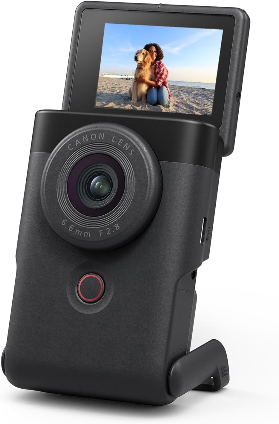 Canon PowerShot V10 Compact Vlogging Camera  1" CMOS Sensor  4K Video Streaming  Built‑in Wide‑Angle Zoom Lens  Flip‑LCD & Stereo Mic  Image Stabilization  Creator Studio in Your Pocket  Black