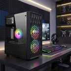 STGAubron Gaming PC Computer Desktop  AMD Ryzen 5 5500 up to 4.2GHz  GeForce RTX 3050 6G  16G DDR4  512G SSD  WiFi 6 5G & BT 5.2  RGB Fan x2  Windows 11 Home