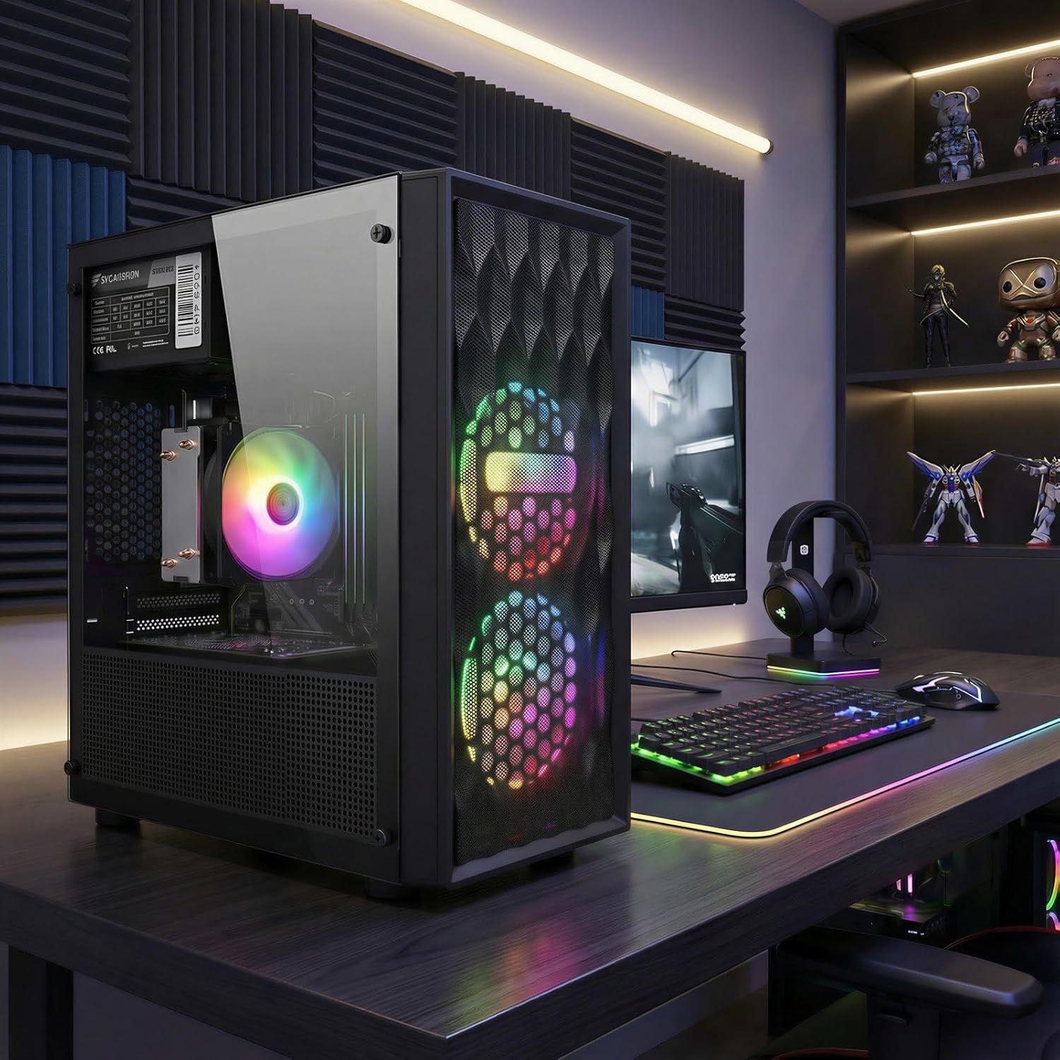 STGAubron Gaming PC Computer Desktop  AMD Ryzen 5 5500 up to 4.2GHz  GeForce RTX 3050 6G  16G DDR4  512G SSD  WiFi 6 5G & BT 5.2  RGB Fan x2  Windows 11 Home