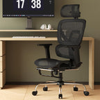 Synorla Ergonomic Office Chair with Footrest, Mesh Desk Chair with 135° Recline, Adjustable Lumbar Support, 3D Armrests and Headrest, Swivel Computer Chair for Home Office