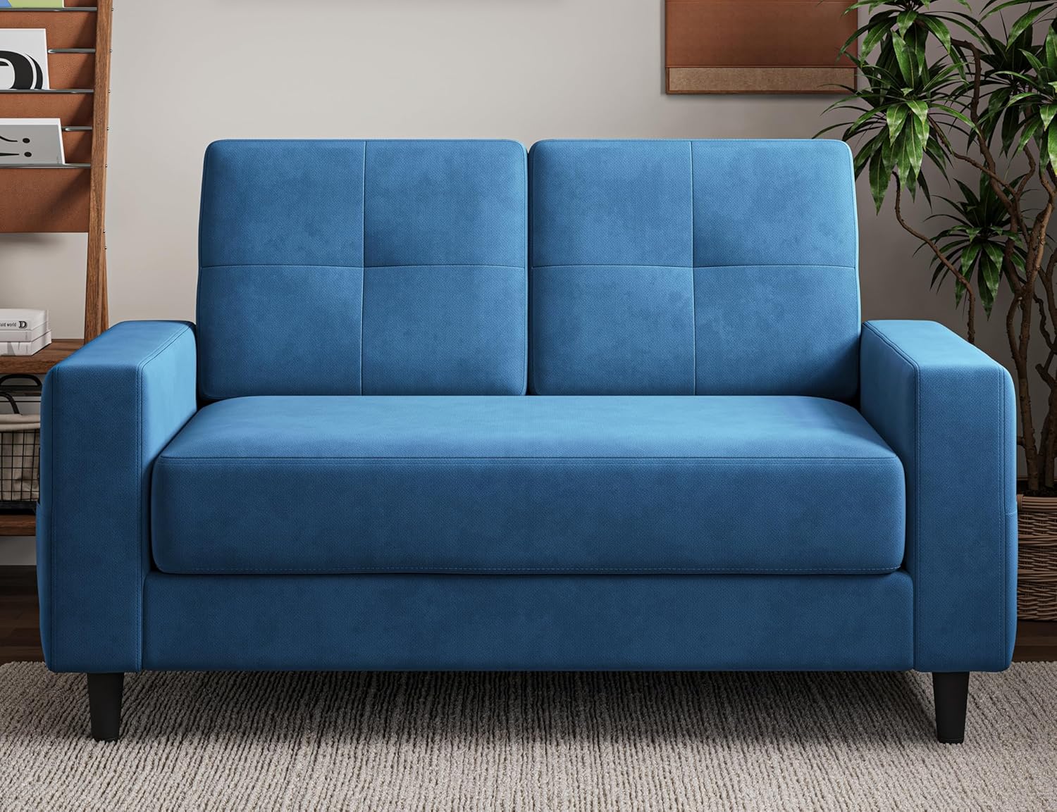 Txtin's Loveseat Sofa | 53" Love Seat | Small couches for Small Spaces | 2 Seater Mini Couch for Bedroom Apartment Office Living Room Blue