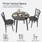 HOOBRO Bamboo Dining Table, Round Dining Table for 2, 27.5" Kitchen Table for Small Space, Writing Table, Easy to Assemble, for Dining Room, Living Room, Office, Kitchen, Apartment, Black BK71CZ01G1