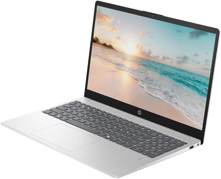 HP 15.6" FHD Business & Student Laptop Computer  16GB RAM 256GB SSD  8-Cores Intel Core i3 Processor  Windows 11 with PLUSERA Earphones & 8-in-1 Hub Included  Fingerprint Reader  Natural Silver