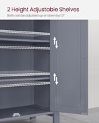 VASAGLE Floor Storage Cabinet, Freestanding Storage Unit with 2 Adjustable Shelves, for Bathroom Living Room Dining Kitchen, 11.8 x 23.6 x 31.5 Inches, Slate Gray UBCB60GY