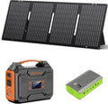Portable Solar Generator with Panels  300W Power Station with Solar Panel 60W  110V AC Outlet Solar Power Pack Generator  Camping 65W Power Bank with DC for Laptop Smart Device RV Outdoor