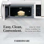 Farberware 1.7 Cu. Ft. Over-the-Range Microwave Oven – 1000 Watts Power, Auto Cook Settings, Defrost, Easy Clean and Child Safety Lock - White