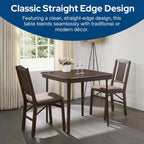 Stakmore Classic Straight Edge Square Folding Card Table 32x32 - No Assembly Wooden Foldable Card Table, Bridge, Board Game, Steel Mechanism, Folding Legs, Space-Saving, Espresso Frame