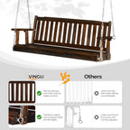 VINGLI Heavy Duty 880 LBS 5 FT Wooden Porch Swing Outdoor  Outdoor Hanging Swing Bench (5 FT  Rustic)