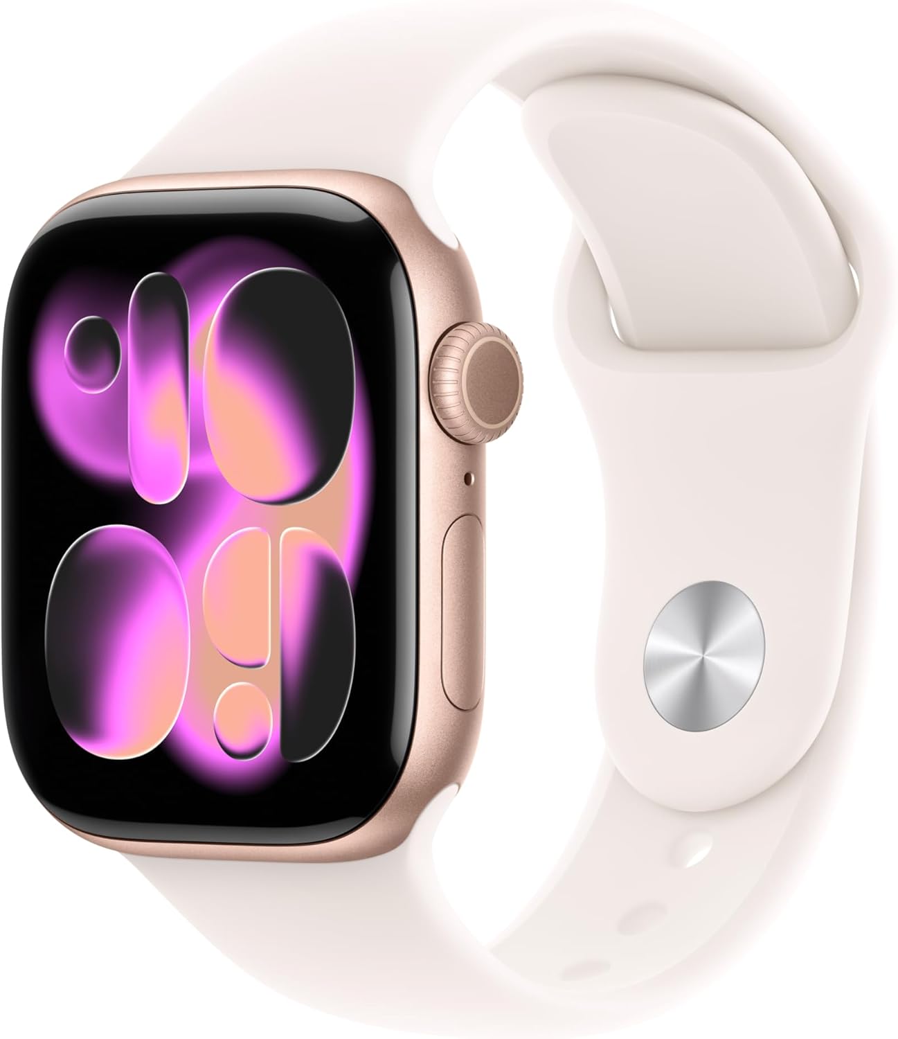 Apple Watch Series 11 GPS + Cellular 42mm Smartwatch with Rose Gold Aluminum Case w Light Blush Sport Band - S/M. Sleep Score  Fitness Tracker  Health Monitoring  Always-On Display  Water Resistant