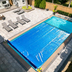 AURSK Solar Pool Cover 12MIL 16x32 Foot Rectangle Solar Pool Blanket for In-ground Pools 1200 Series Insulating Pool Heater Covers
