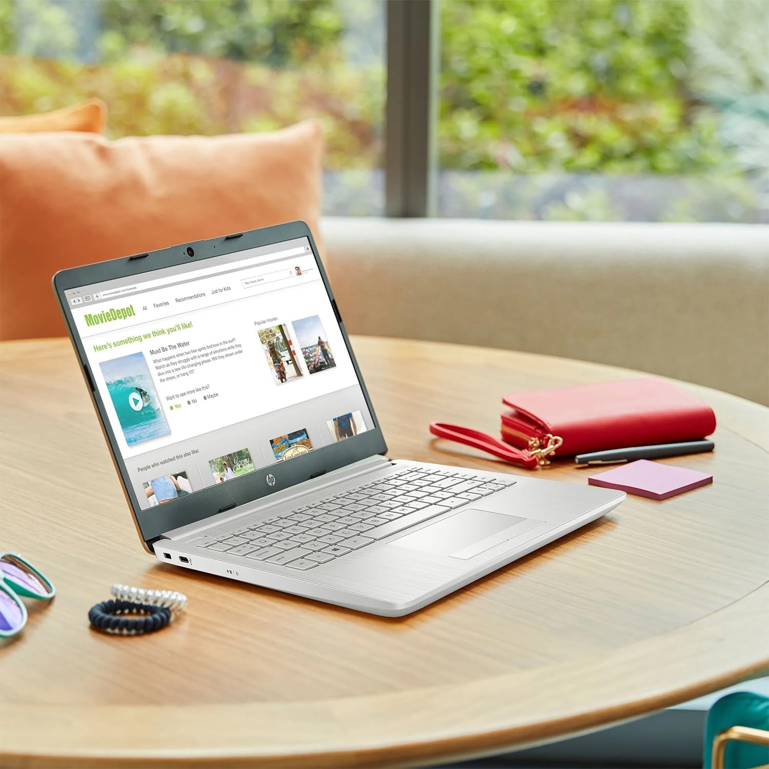 HP Portable Laptop  Student and Business  14" HD Display  Intel Quad-Core N4120  8GB DDR4 RAM  64GB eMMC  1 Year Office 365  Webcam  RJ-45  HDMI  Wi-Fi  Windows 11 Home  Silver