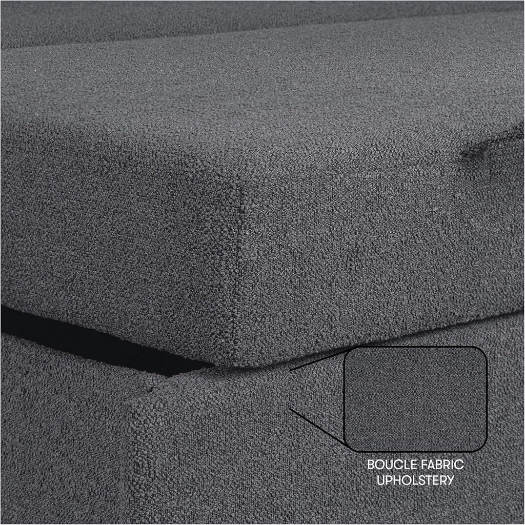 Serta Galway 66.5" Convertible Sleeper Loveseat, Full Size, Dreamcoil Comfort, FingerGuard Pinch Point Protection, Boucle Fabric, Charcoal