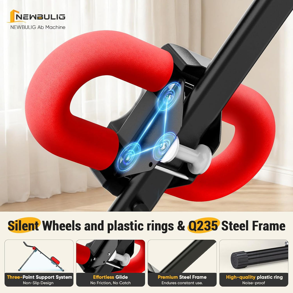 NEWBULIG Ab Machine, Abs Workout Equipment for Home Gym, Adjustable Ab Trainer Machine for Stomach Workout, Foldable Abdominal Trainer