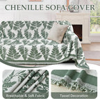 1OO% Waterproof Sectional Couch Covers for Dogs L Shaped Corner Sofa Cover Washable Chenille Sofa Slipcovers Blanket Modern Jacquard Pet Furniture Protector (91"x252", Sage Green)