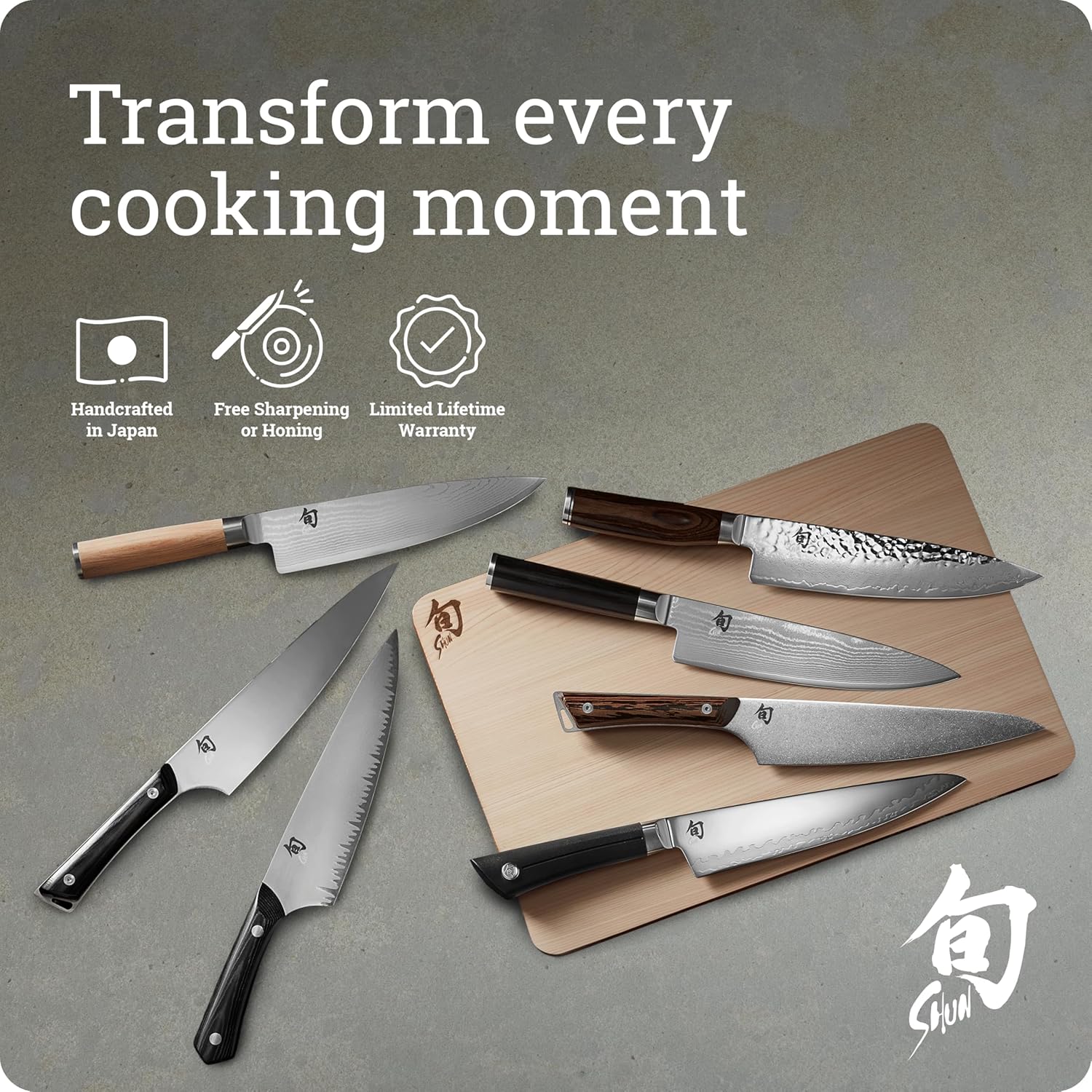 Shun Cutlery Premier Chef's Knife 8”, Thin, Light Kitchen Knife, Ideal for All-Around Food Preparation, Authentic, Handcrafted Japanese Knife, Professional Chef Knife