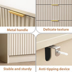 Beige Dresser for Bedroom, 8 Drawer Double Dresser, Modern Chest of Drawers for Bedroom, Living Room, Entryway and Closet, 55" L x 15.7" D x 37.4" H