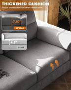 71.25" Modern Couches for Living Room, Deep Seat Sofa with 8” Cushion, Comfy 2-Seater Chenille Loveseat with Convertible Armrest, Removable Sofa Cover, High Leg(Light Gray)