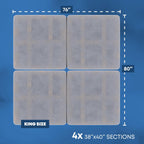 Greaton, Premium 38mm Split Wood Bunkie Board for King Size Bed - 4-Piece Under Mattress Support Board, Fully Assembled, Fabric Ventilation Cover - Replaces Wooden Slats or Box Spring for Bed Frames