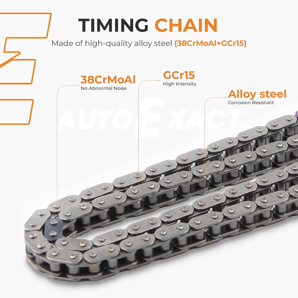 Autoexact Engine Timing Chain Kit w/VVT Sprocket & Tensioner Compatible with 4Cyl 2.4L Ecotec 2006-2017 Buick Chevy GMC Pontiac Saturn - Equinox Malibu Terrain HHR Verano Cobalt G6 Captiva 12588387