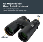 Celestron–Nature DX ED 10x42 Premium Binoculars –Extra-Low Dispersion Objective Lenses –Outdoor and Birding Binocular–Fully Multi-Coated with BaK-4 Prisms–Rubber Armored – Fog & Waterproof Binoculars