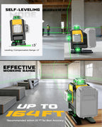 DIYtoolifz Laser Level Compatible with DeWalt 20V Battery, 4D 4x360° Self Leveling, 4 Way Green 16-Line Lazer Leveler Tool for Construction Project, Floor Tile, Home Renovation, Indoor Use, NO Battery