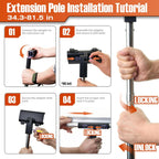 Professional Drywall Skimming Blade Kit (12", 16", 24", 32" & 40"), Stainless Steel Wall Finishing Tools with Extension Pole, Roller & Putty Knife, Lightweight Set with Carrying Case