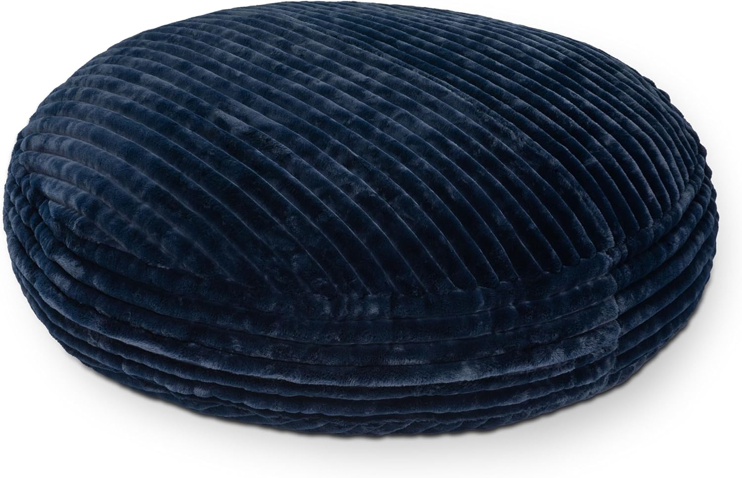 Jaxx 6 Foot Cocoon - 2-in-1 Convertible Bean Bag Bed & Large Bean Bag Chair for Adults, Premium Luxe Faux Fur - Mondo Midnight Blue